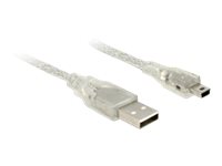 Delock - USB-Kabel - Mini-USB, Typ B (M) zu USB (M) - USB 2.0 - 50 cm - durchsichtig
