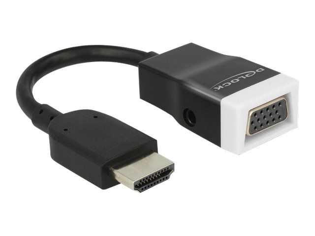 DeLOCK Adapter HDMI-A Stecker > VGA Buchse mit Audio - Videokonverter - HDMI - VGA - Schwarz, weiss - retail