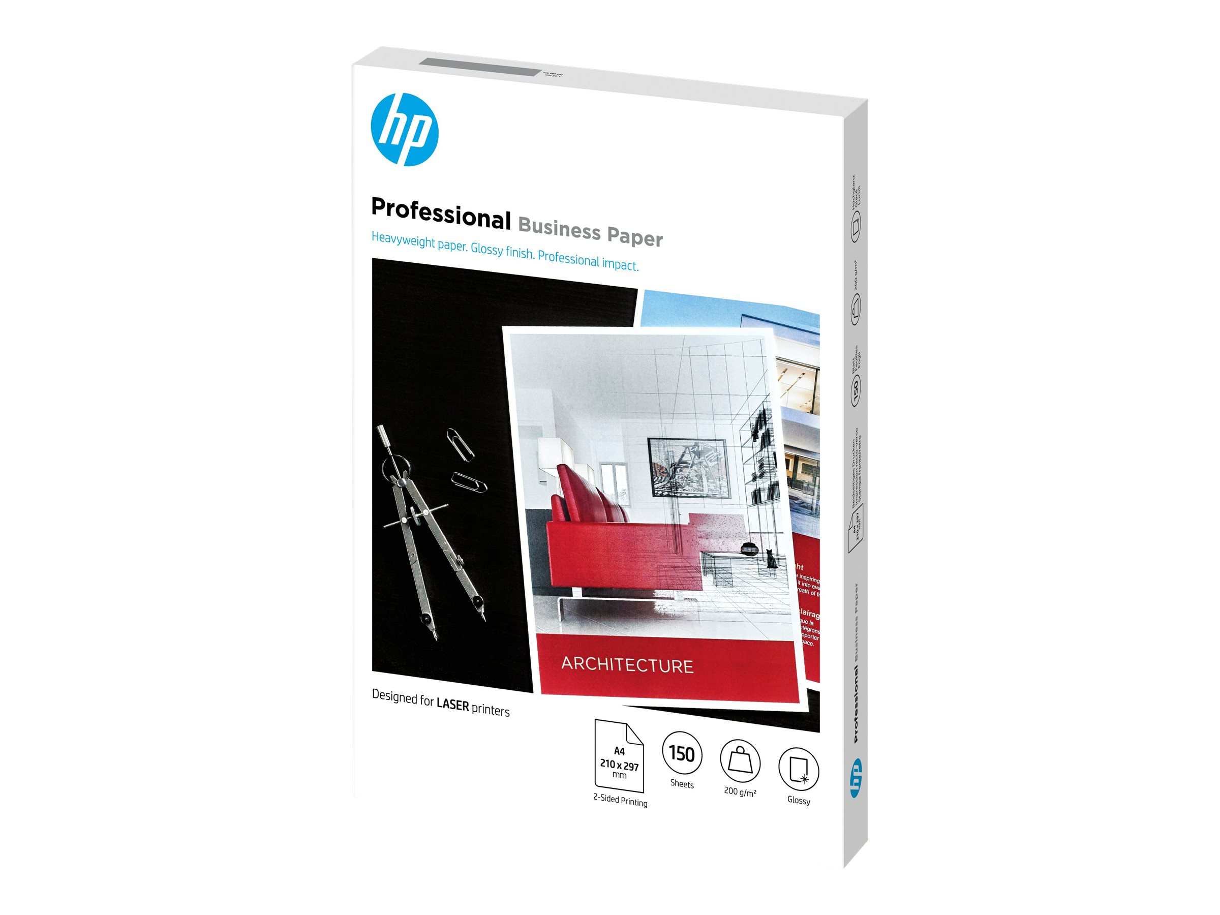 HP Professional Glossy Paper - Glnzend - A4 (210 x 297 mm) - 200 g/m - 150 Blatt Fotopapier - fr Laser MFP 13X; LaserJet Mana