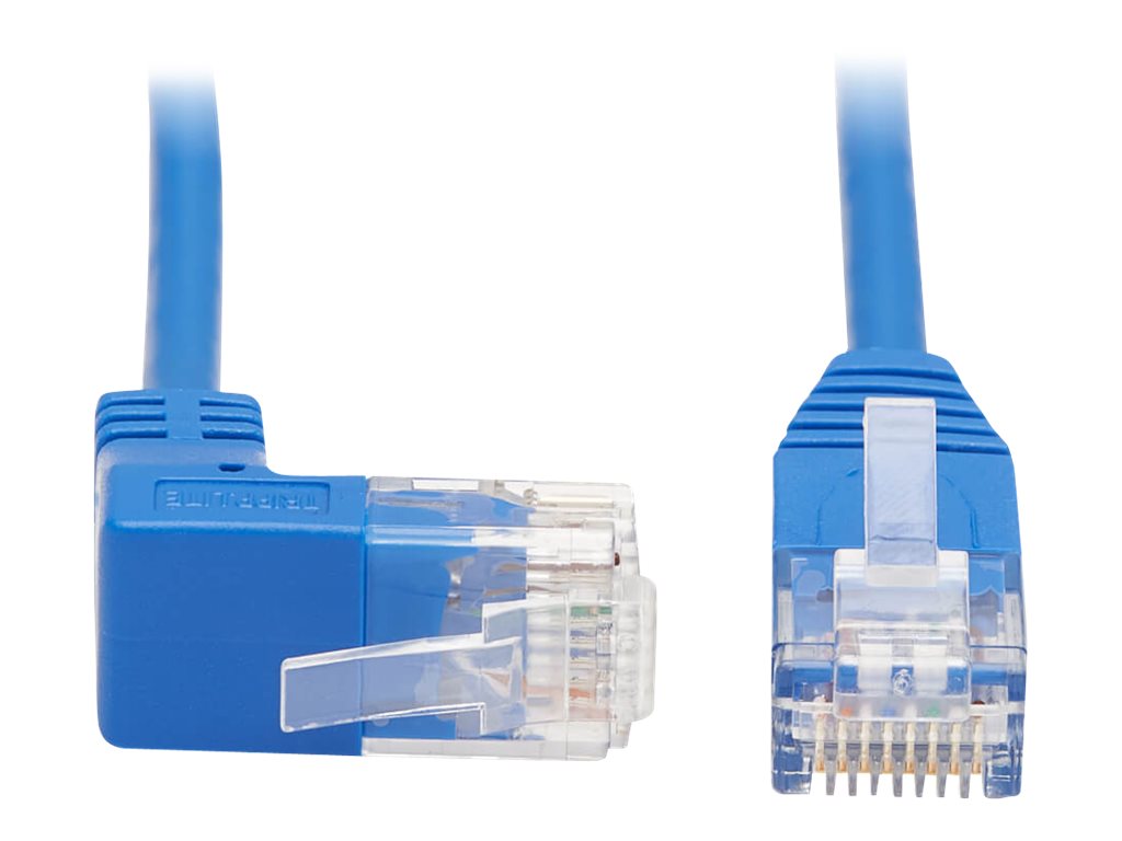 Tripp Lite Up-Angle Cat6 Gigabit Molded Slim UTP Ethernet Cable (RJ45 Right-Angle Up M to RJ45 M), Blue, 2 ft. - Patch-Kabel - R