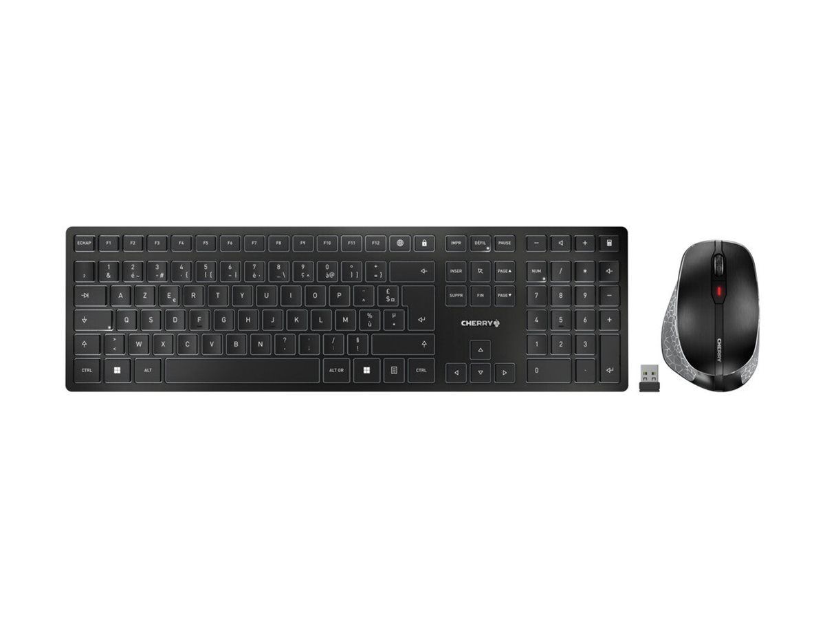 CHERRY DW 9500 SLIM - Tastatur-und-Maus-Set - kabellos - 2.4 GHz, Bluetooth 4.0 - AZERTY - Franzsisch