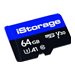 iStorage - Flash-Speicherkarte - 64 GB - A1 / Video Class V30 / UHS-I U3 / Class10 - microSD (Packung mit 3)