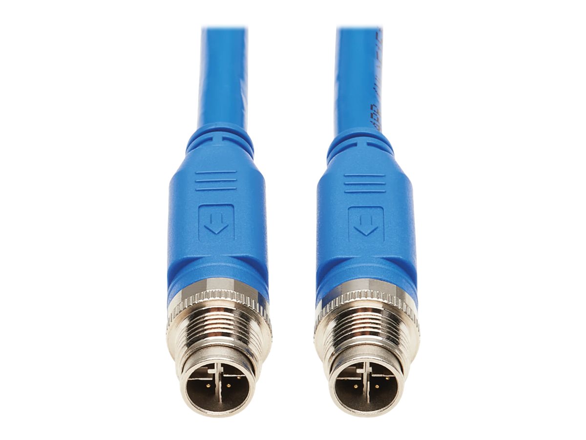 Eaton Tripp Lite Series M12 X-Code Cat6a 10G F/UTP CMR-LP Shielded Ethernet Cable (M/M), IP68, PoE, Blue, 10 m (32.8 ft.) - Netz
