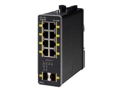 Cisco Industrial Ethernet 1000 Series - Switch - managed - 8 x 10/100/1000 (PoE+) + 2 x 1000Base-X SFP (Uplink) - an DIN-Schiene