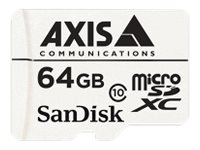 AXIS Surveillance - Flash-Speicherkarte (microSDXC-an-SD-Adapter inbegriffen) - 64 GB - Class 10 - microSDXC - weiss