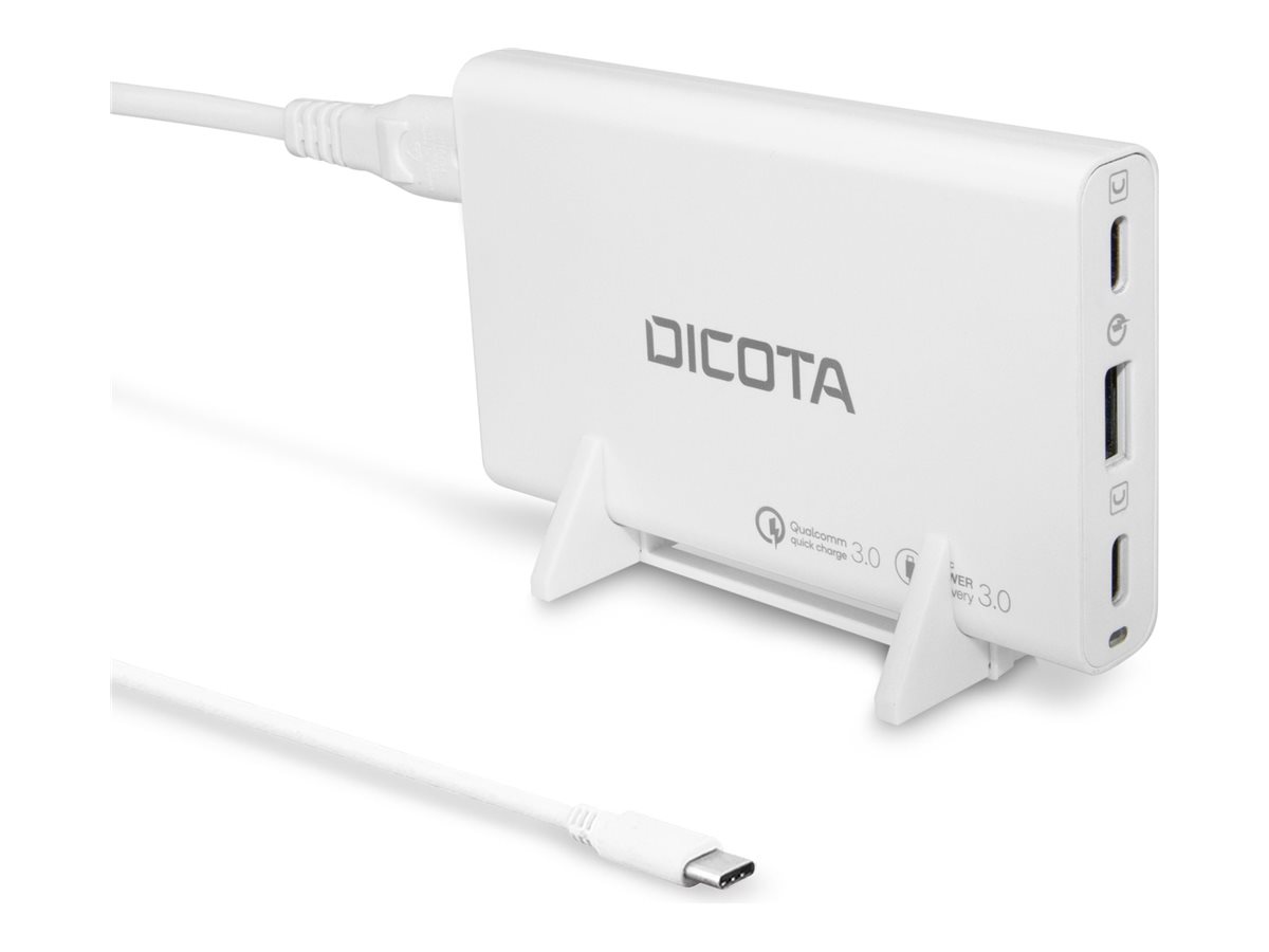 DICOTA - Netzteil - Universal - 65 Watt - PD 3.0, QC 4+ - 3 Ausgabeanschlussstellen (USB, 2 x USB-C)