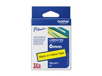 Brother TZe-611 - Schwarz auf Gelb - Rolle (0,6 cm) 1 Kassette(n) laminiertes Band - fr Brother PT-D210, D600, H110; P-Touch PT