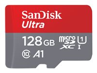 SanDisk Ultra - Flash-Speicherkarte (microSDXC-an-SD-Adapter inbegriffen) - 128 GB - A1 / UHS Class 1 / Class10 - microSDXC UHS-