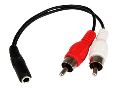 StarTech.com 15cm Audio Kabel 3,5mm Klinke auf 2x Cinch (Buchse/Stecker) - Klinkenstecker/RCA Y-Kabel mit 3,5mm Klinke und 2 RCA