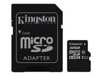 Kingston Canvas Select - Flash-Speicherkarte (microSDHC/SD-Adapter inbegriffen) - 32 GB - UHS Class 1 / Class10 - microSDHC UHS-