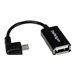 StarTech.com Micro USB rechts gewinkelt auf USB OTG Adapter Stecker / Buchse - Micro USB zu USB Kabel 12cm - On The Go Kabel - S