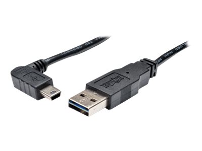 Tripp Lite 3ft USB 2.0 High Speed Cable Reversible A to Right Angle 5Pin Mini B M/M 3' - USB-Kabel - Mini-USB, Typ B (M) zu USB 