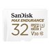 SanDisk Max Endurance - Flash-Speicherkarte (microSDHC/SD-Adapter inbegriffen) - 32 GB - Video Class V30 / UHS-I U3 / Class10 - 