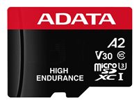 ADATA High Endurance - Flash-Speicherkarte (microSDXC-an-SD-Adapter inbegriffen) - 64 GB - A2 / Video Class V30 / UHS-I U3 / Cla