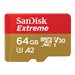 SanDisk Extreme - Flash-Speicherkarte (microSDXC-an-SD-Adapter inbegriffen) - 64 GB - A2 / Video Class V30 / UHS-I U3 / Class10 