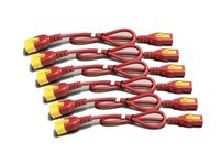 APC - Stromkabel - power IEC 60320 C13 Verriegelung zu IEC 60320 C14 Verriegelung - 60 cm - Rot (Packung mit 6) - fr P/N: SCL50