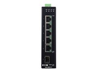 Eaton Tripp Lite series 5-Port Managed Industrial Gigabit Ethernet Switch - 10/100/1000 Mbps, GbE SFP Slot, -40 to 75C, DIN Mo