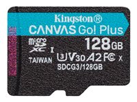 Kingston Canvas Go! Plus - Flash-Speicherkarte - 128 GB - A2 / Video Class V30 / UHS-I U3 / Class10 - microSDXC UHS-I