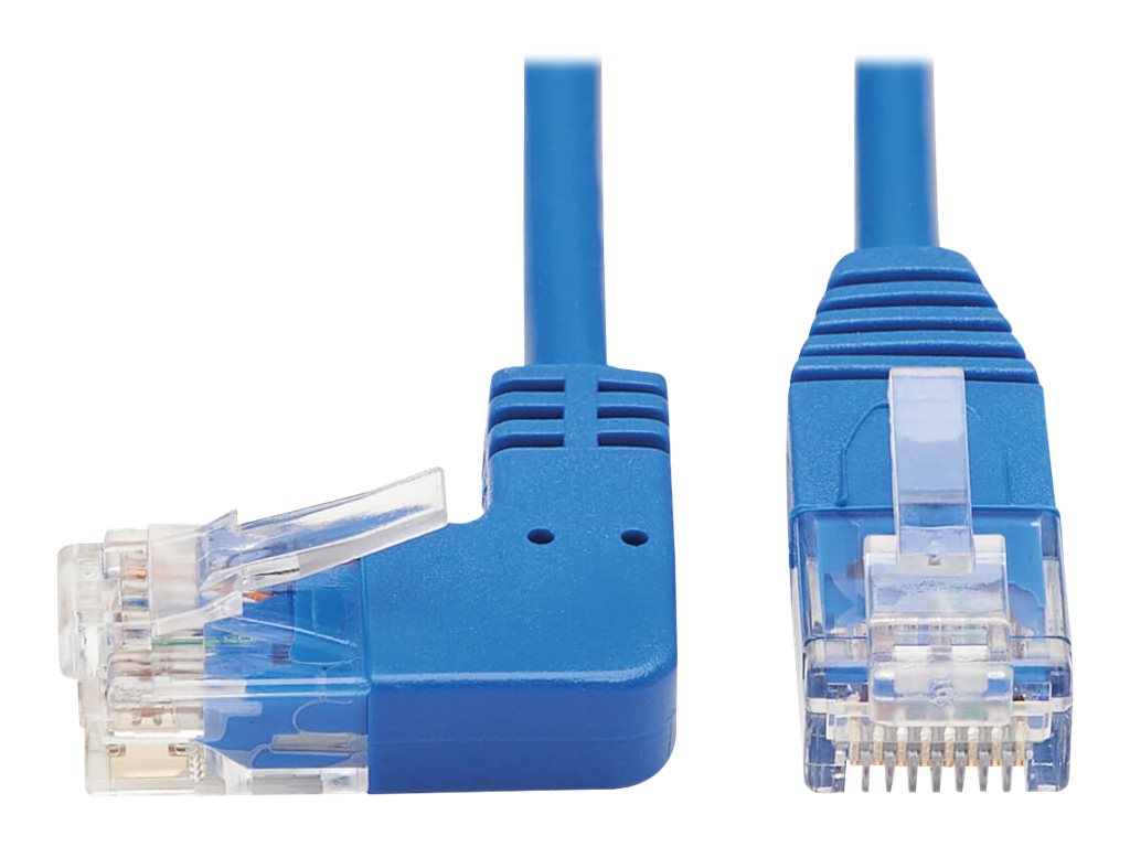 Eaton Tripp Lite Series Left-Angle Cat6 Gigabit Molded Slim UTP Ethernet Cable (RJ45 Left-Angle M to RJ45 M), Blue, 15 ft. (4.57