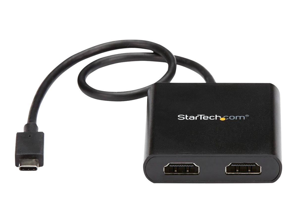 StarTech.com 2-Port Multi Monitor Adapter, USB-C to 2x HDMI Video Splitter, USB Type-C DP Alt Mode to HDMI MST Hub, Dual 4K 30Hz