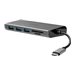 LINDY USB 3.1 Type C Multi-Port Converter - Dockingstation - USB-C - VGA, HDMI - 1GbE