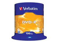 Verbatim - 100 x DVD-R - 4.7 GB 16x - mattsilber - Spindel