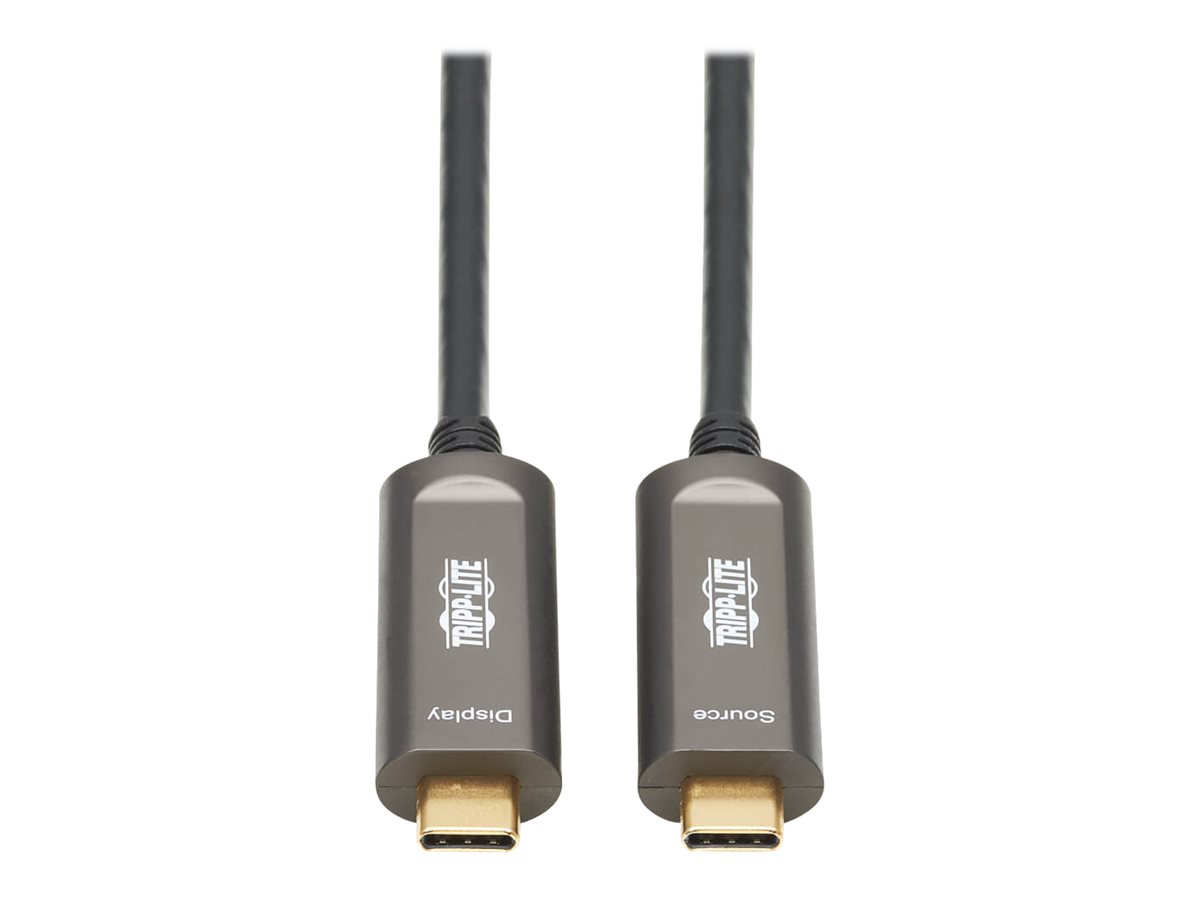Tripp Lite USB-C to USB-C Plenum-Rated Fiber Active Optical Cable (AOC) - 4K 60 Hz, HDR, 4:4:4, M/M, Black, 10 m - USB-Kabel - 2