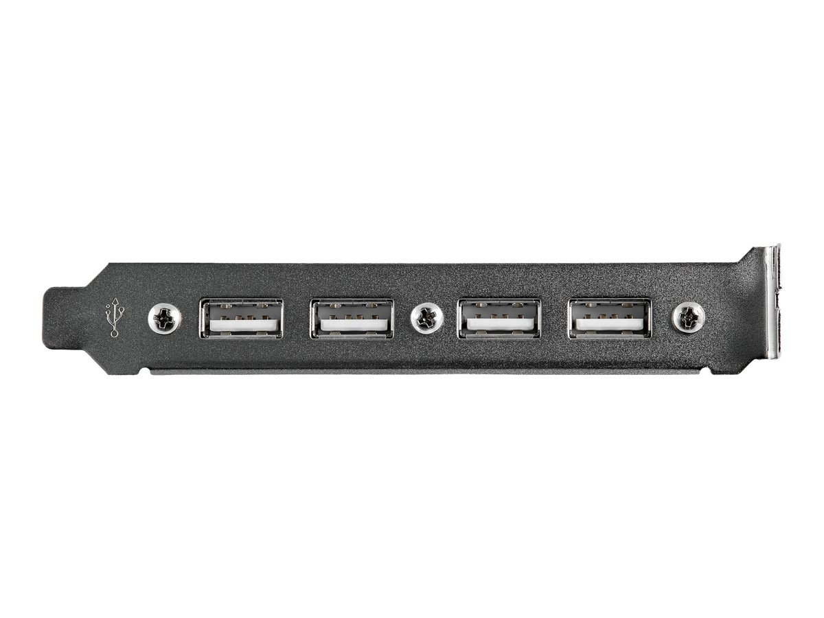 StarTech.com 4 Port USB 2.0 Buchse Slotblech Adapter mit 2x 10-Pin Mainboard Header - USB-Konsole - USB (W) zu 9-polig IDC (W)