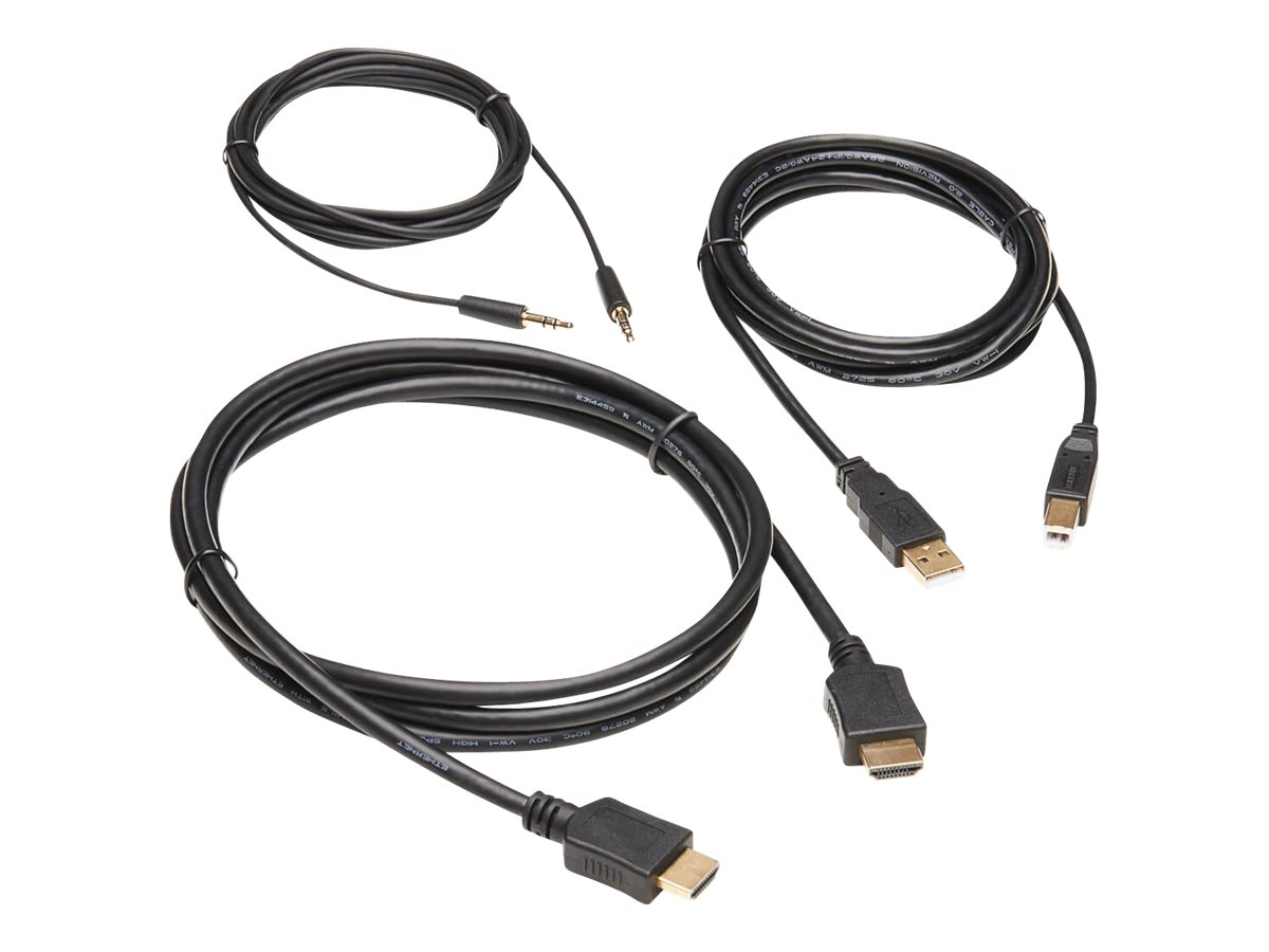 Tripp Lite HDMI KVM Cable Kit - 4K HDMI, USB 2.0, 3.5 mm Audio (M/M), Black, 6 ft. - Video-/Audio-/Datenkabel-Kit - 1.8 m - Schw