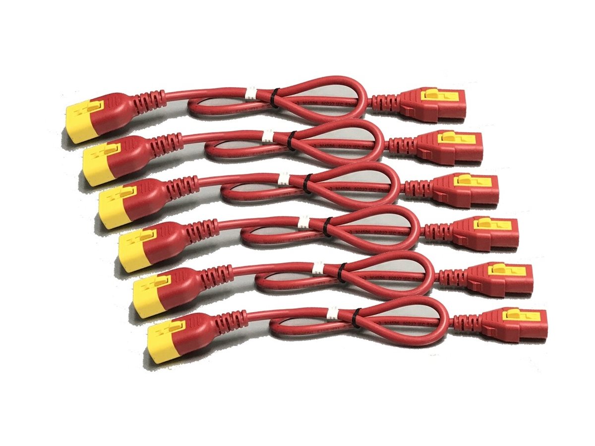 APC - Stromkabel - power IEC 60320 C13 Verriegelung zu IEC 60320 C14 Verriegelung - 60 cm - Rot (Packung mit 6) - fr P/N: SCL50