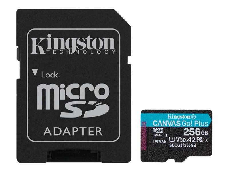 Kingston - Flash-Speicherkarte (microSDXC-an-SD-Adapter inbegriffen) - 256 GB - A2 / Video Class V30 / UHS-I U3 / Class10 - micr