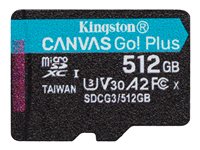 Kingston Canvas Go! Plus - Flash-Speicherkarte - 512 GB - A2 / Video Class V30 / UHS-I U3 / Class10 - microSDXC UHS-I