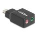 Delock - Adapter USB-C auf Klinkenstecker - 24 pin USB-C mnnlich zu mini-phone stereo 3.5 mm, Mono Mini-Stecker weiblich - Schw