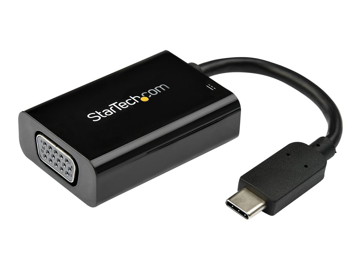 StarTech.com USB-C auf VGA Adapter mit Power Delivery - 1080p USB Typ-C auf VGA Monitor Video Konverter mit Ladefunktion - 60W P