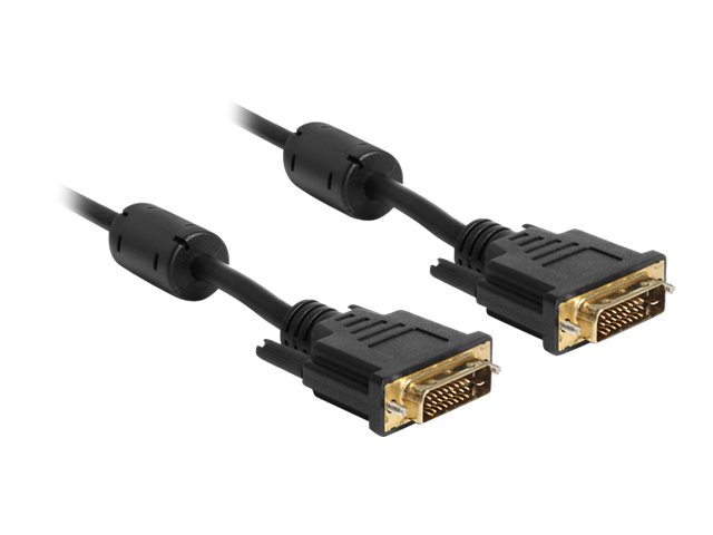 Delock - DVI-Kabel - DVI-D (M) zu DVI-D (M) - 3 m - Daumenschrauben - Schwarz