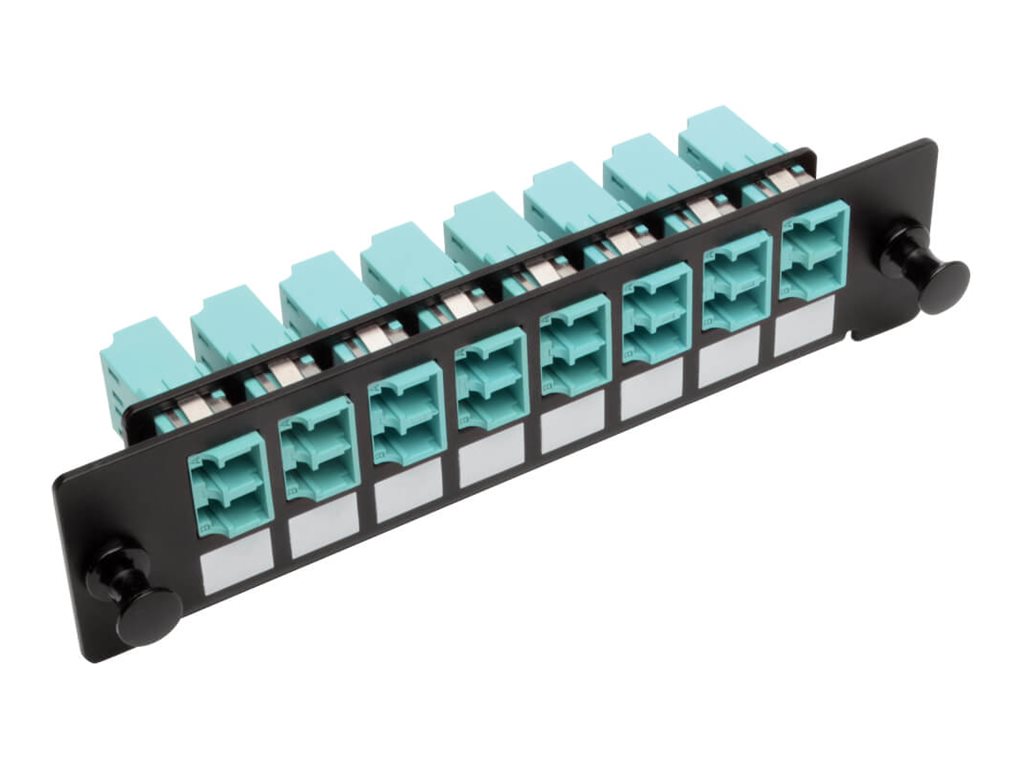 Eaton Tripp Lite Series Toolless Pass-Through Fiber Patch Panel MMF/SMF 8 LC Connectors, Black - Patch Panel - LC x 8 - Schwarz