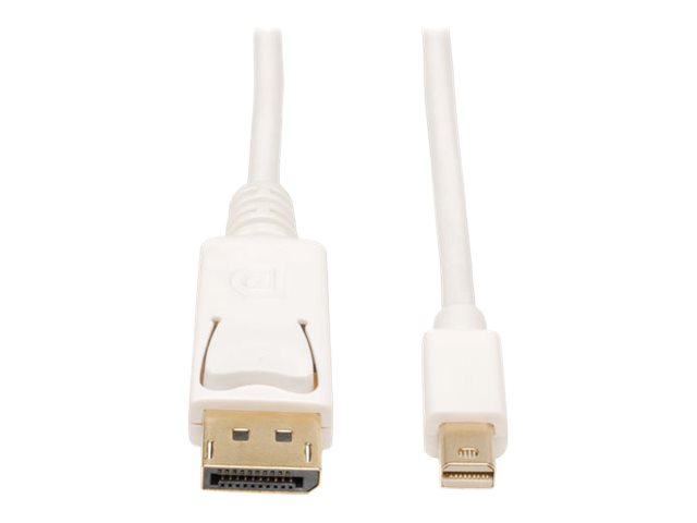Eaton Tripp Lite Series Mini DisplayPort to DisplayPort Adapter Cable, 4K 60Hz (M/M), DP Latching Connector, White, 10 ft. (3.1 