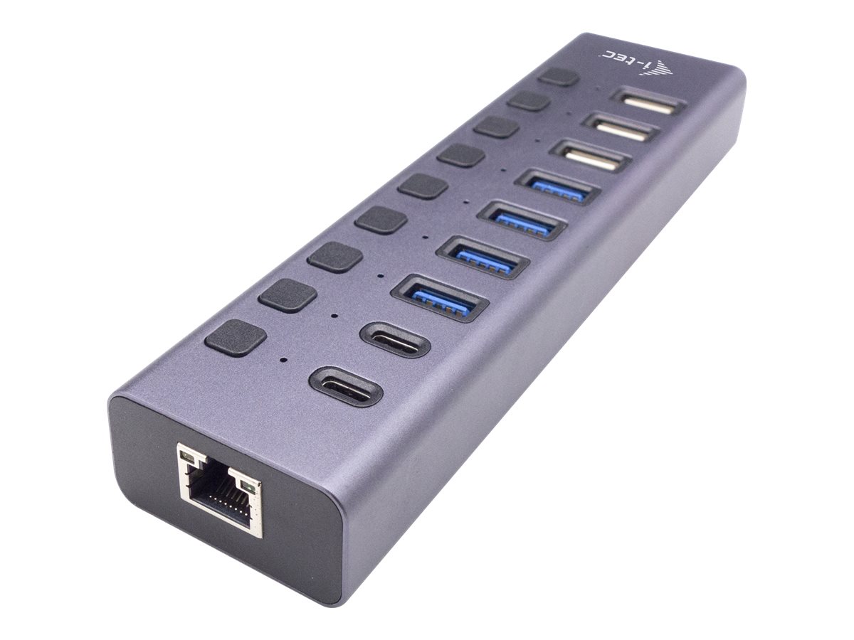 i-Tec - Netzteil - 90 Watt - 7.5 A - 16 Ausgabeanschlussstellen (16 x 4-poliger USB Typ A) - Space-grau