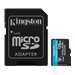 Kingston Canvas Go! Plus - Flash-Speicherkarte (microSDXC-an-SD-Adapter inbegriffen) - 128 GB - A2 / Video Class V30 / UHS-I U3 